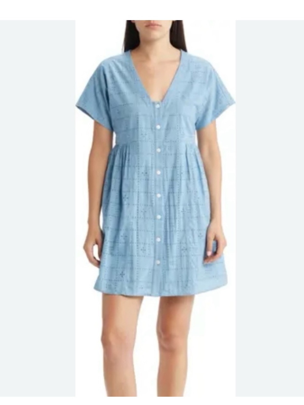 Madewell -  Button-Front Eyelet Mini Dress